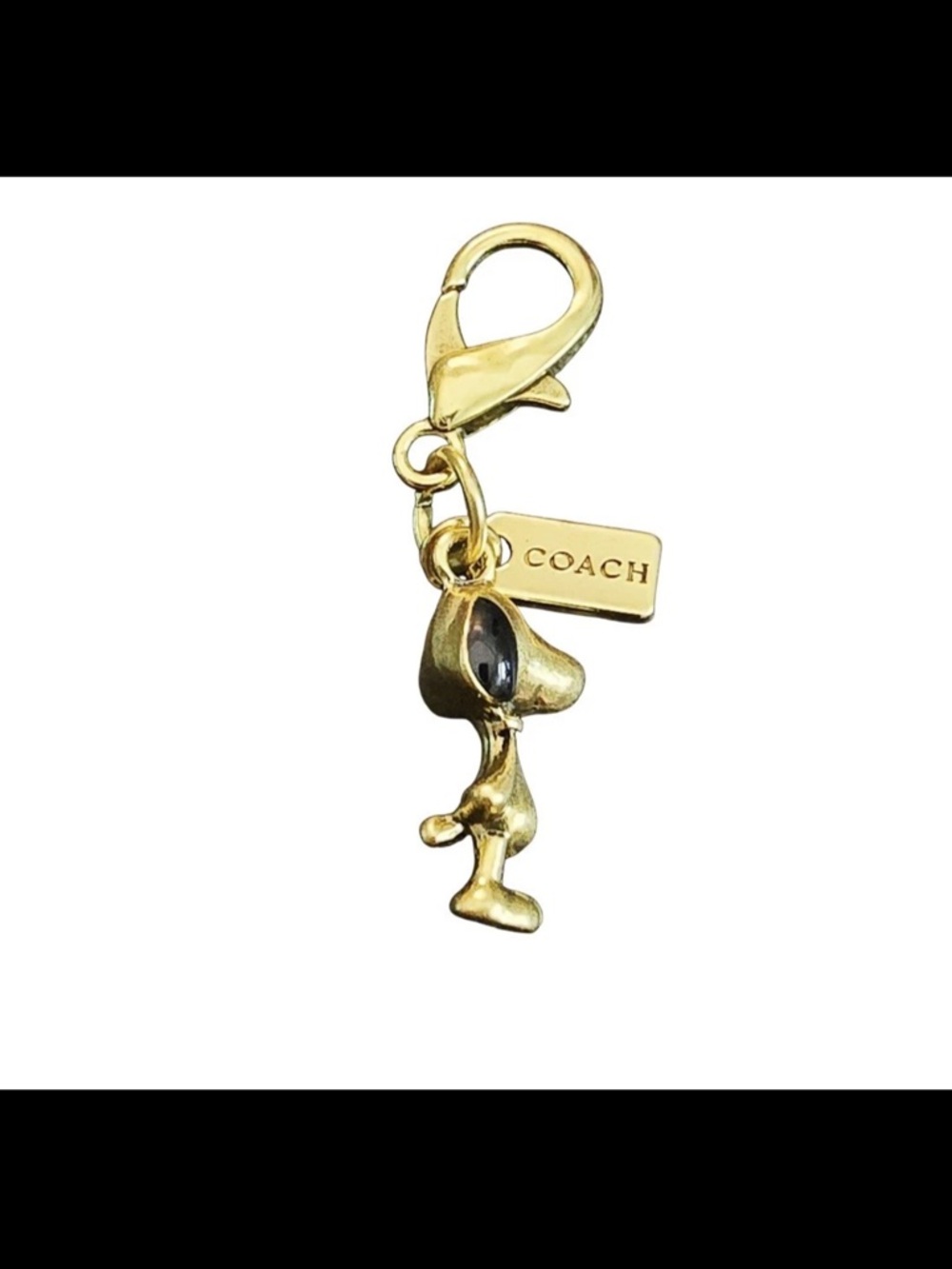 COACH Gold Snoopy Charm Bag Charm NWOT - Picture 2 of 3